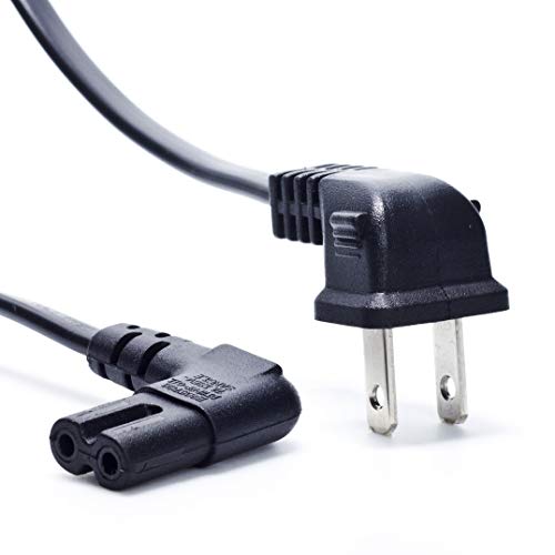 Product Cover TV Power Cord, Ancable 12-Feet Right Angled 2-Prong to L-Shaped Figure 8 C7 Power Cable for Philips Toshiba LG Sony Sharp Panasonic Vizio Wall-Mouted LED LCD TV