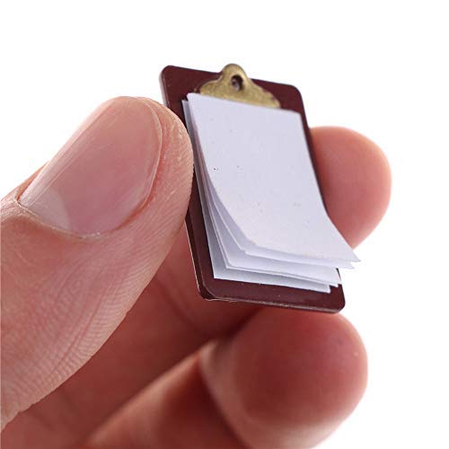 Product Cover GSPet Mini Lovely Paper Clipboard Kids Dollhouse Toy House Miniature Accessories - Dark Brown