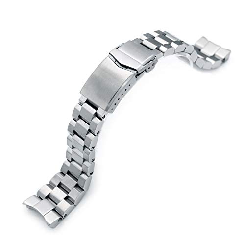 Product Cover 22mm Hexad 316L SS Watch Band for Seiko Samurai SRPB51, V-Clasp Button Double Lock