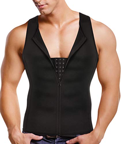 Product Cover Wonderience Men Waist Trainer Belt Slimming Body Shaper Sweat Weight Loss Corset (Black, XL)