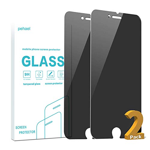 Product Cover pehael Privacy Screen Protector for iPhone 7/8, 4.7 inch 9H Hardness Anty- Spy Tempered Glass, 3D Touch, Easy Install (2 Packs)