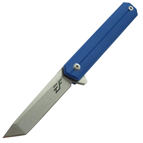 Product Cover Eafengrow EF65 Flipper Folding Lock Knife Ball Bearing D2 Blade and G10 Steel Handle Pocket Assisted Multitool with Clip Everday Carry (EF65-T-royal Blue)
