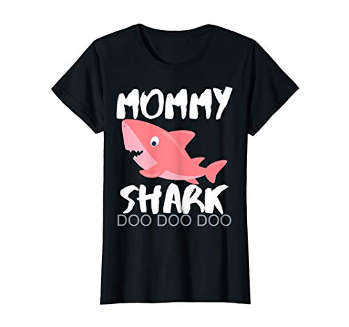 Product Cover Womens Mommy Shark Shirt Valentines Day Gift For Mom Wife Her Vday T-Shirt
