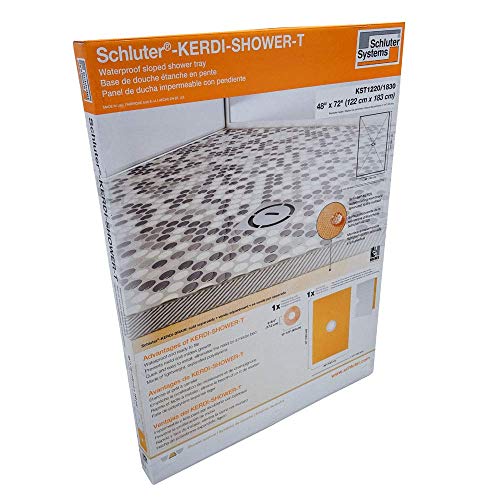 Product Cover Schluter Kerdi 48-Inch x 72-Inch Shower Tray with Center Drain Placement