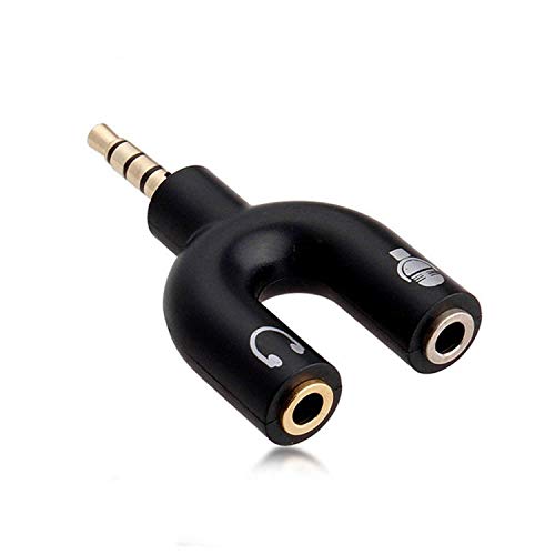 Product Cover FyugoTM Audio Jack Headphones with mic, 3.5 mm Jack Splitter 2 Male 1 Female (U-Shape) (1 Peace) (Assorted Colour)