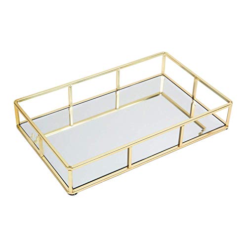 Product Cover Houseables Mirrored Tray, Decorative Countertop Organizer, 12