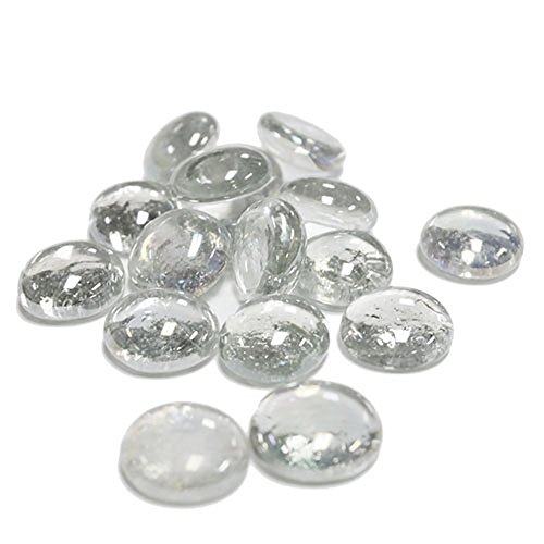 Product Cover CYS EXCEL Gem Stone Clear, Glass Stone, Marbles, Pebbles for Vases, 5 LB, 500-600 Stones, Multiple Color Choices, Flat Bottom, Round Top, Rocks, Bowl Filler Gems