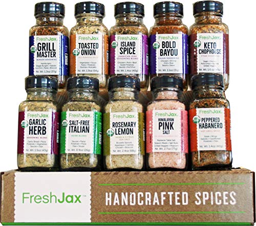 Product Cover FreshJax Gourmet Seasonings and Spices, Keto Grilling Variety Spice Gift Set (Keto 10 Spice Gift Set)