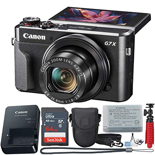 Product Cover Canon PowerShot Digital Camera G7 X Mark II with Wi-Fi & NFC, LCD Screen, and 1-inch Sensor - (Black) 11 Piece Value Bundle