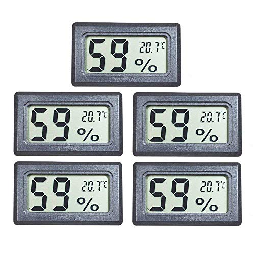 Product Cover EEEKit 5-Pack Mini LCD Digital Electronic Temperature Humidity Meter Indoor Thermometer Hygrometer (Black) (5-Pack)