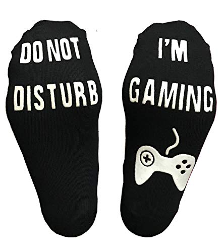 Product Cover Novelty Cotton Socks Do Not Disturb Socks Funny Gifts for Men Women Gamers (Black)