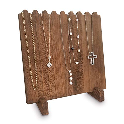 Product Cover Mooca Wooden Plank Necklace Jewelry Display Stand for 8 Necklaces, Brown Color