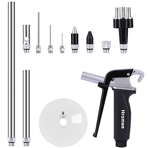 Product Cover Hromee 12 Pieces High Flow Air Blow Gun Kit with Safe Quiet Xtreme Nozzles Rubber Tip 6/12 Inch Extension Chip Guard and Needles Duster Gun and Air Compressor Accessories