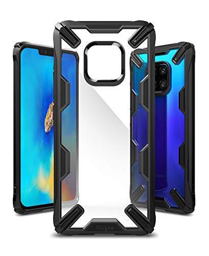 Product Cover Ringke Fusion-X Designed for Huawei Mate 20 Pro Case Cover Clear Dot PC Back with Rugged TPU Bumper Anti Rainbow Effect (Straps Access Design) for Huawei Mate 20 Pro - Black