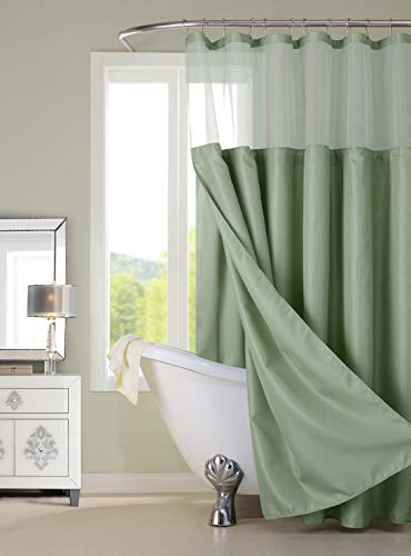 Product Cover Dainty Home Smart Design Complete Waffle Weave Hotel Spa Style 2 in 1 shower curtain with liner, 72 x 72, KHAKI GREEN
