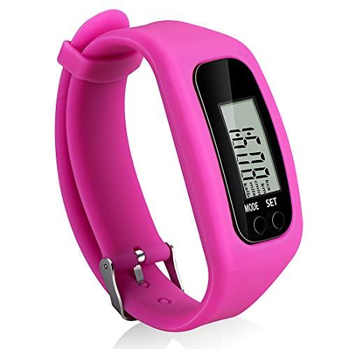 Product Cover Bomxy Fitness Tracker Watch, Simply Operation Walking Running Pedometer with Calorie Burning and Steps Counting (Rose red)