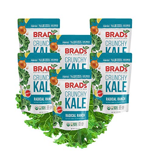 Product Cover Brad's Plant Based Organic Crunchy Kale, Radical Ranch, 6 Bags, 12 Servings Total