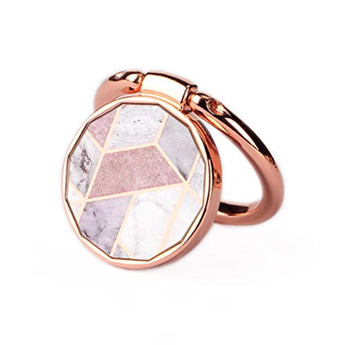 Product Cover Phone Ring Holder Stand Rose Gold Oddss Pink Geometric Marble Universal Thin Finger Ring Grip 360° 180°Flip Ring Stand Grip Mount Compatible for Smartphones
