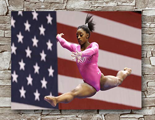 Product Cover Zero.o Simone Biles Gymnastics Show Poster Standard Size | 18-Inches by 24-Inches | USA Olympic Gymnastics Athlete Posters Wall Poster Print