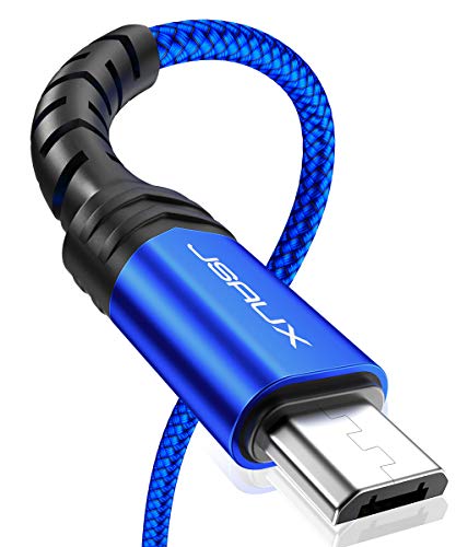 Product Cover Micro USB Cable Android, JSAUX 2-Pack (3.3FT+6.6FT) Micro USB to USB A High Speed Charger Nylon Braided Cord Compatible with Samsung Galaxy S6 S7 Edge J7 Note 5,LG,Kindle,Xbox,PS4 and More(Blue)