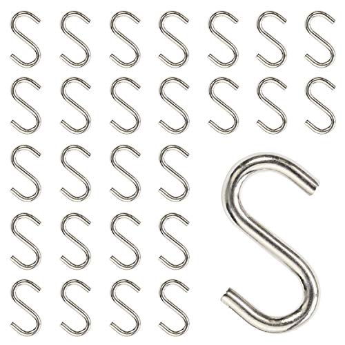 Product Cover Mini S Hooks Connectors S Shaped Wire Hook Hangers 200pcs Hanging Hooks for DIY Crafts, Hanging Jewelry, Key Chain, Tags, Fishing Lure, Net Equipment (0.75 Inch)