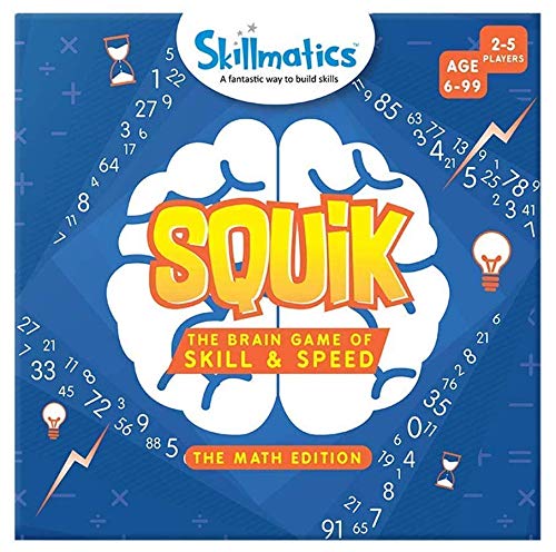 Product Cover Skillmatics Squik Math - a Game of Mental Math, Skill Based Learning and Practice for Addition, Multiplication, Division, Subtraction, Strategy Card Game for Boys, Girls and Adults, Ages 6-99