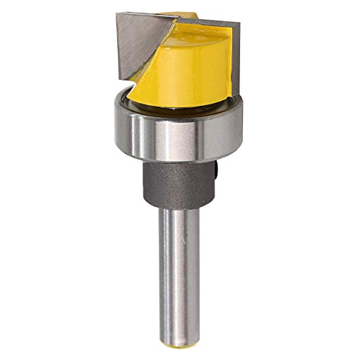 Product Cover Yakamoz 1/4 Inch Shank Flush Trim Hinge Mortising Template Router Bit with Ball Bearing Woodworking Milling Cutter Tool