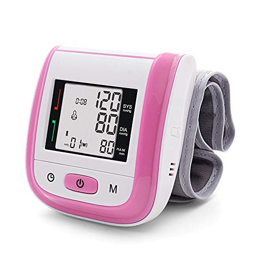 Product Cover Yongrow Automatic Blood Pressure Monitor Wrist Cuff Portable Large Screen BP Wrist Cuff Blood Pressure Kit - Irregular Heartbeat BP Monitor (Pink)