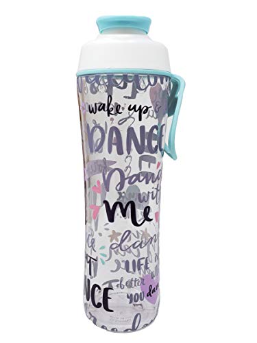 Product Cover BPA Free Reusable Cheer Dance Ballet Gymnast Water Bottle for Girls - 24 30 oz. Clear with Cheerleading Dancer Gymnastics Print - Gift for Cheerleaders, Dancers & Gymnasts (Live to Dance, 24 oz.)