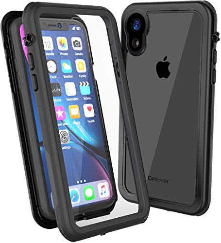 Product Cover CellEver Clear iPhone XR Case Waterproof Shockproof IP68 Certified SandProof Snowproof Full Body Protective Clear Transparent Cover Fits Apple iPhone XR 6.1 inch (2018) - KZ Black