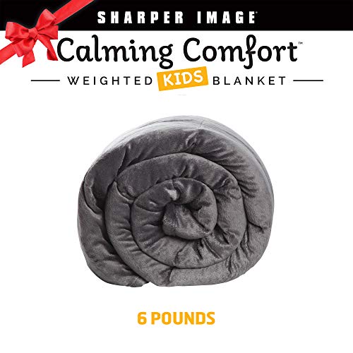 Product Cover Calming Comfort Weighted Blanket by Sharper Image- A Heavy Blanket| 6 lbs, 41 in x 60 in, Grey