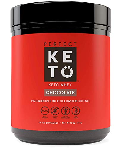 Product Cover Perfect Keto Pure Whey Protein Powder Isolate | Delicious 100% Grass Fed Whey | No Artificials, Gluten Free, Soy Free, Non-GMO (Chocolate)