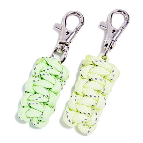 Product Cover Juvale 8-Pack Glow in The Dark Paracord Utility Zipper Pulls for Backpack and Travel, Green and Yellow, 3 Inches