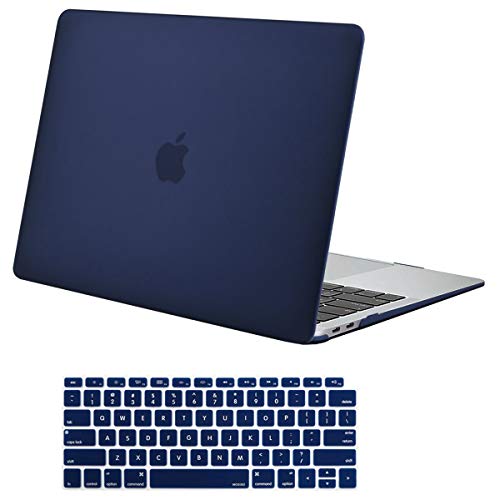 Product Cover MOSISO MacBook Air 13 inch Case 2019 2018 Release A1932 with Retina Display, Plastic Hard Shell Case & Keyboard Cover Skin Only Compatible with MacBook Air 13 with Touch ID, Navy Blue