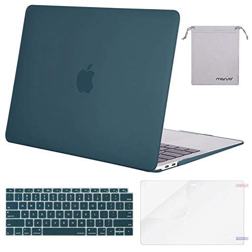 Product Cover MOSISO MacBook Air 13 inch Case 2019 2018 Release A1932 with Retina Display, Plastic Hard Shell & Keyboard Cover & Screen Protector & Storage Bag Compatible with MacBook Air 13, Deep Teal