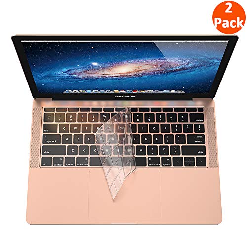 Product Cover Supmega Keyboard Cover Compatible with MacBook Air 2018 [13.3 inch A1932 with Retina Display and Touch ID] Clear TPU Soft Protector [2-Pack].