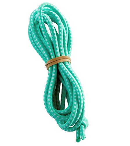 Product Cover Chinese Jump Rope for Kids - Elastic Fitness Game - Knotted Loop - by B&D Supply (Turquoise, 8 Foot (Single))