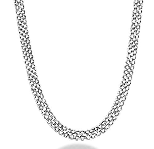 Product Cover Miabella 925 Sterling Silver Italian 6mm Solid Bismark Mesh Link Chain Necklace for Women 18 Inch Made in Italy