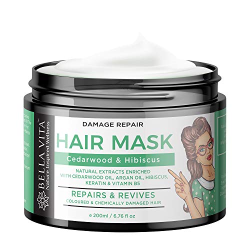 Product Cover Bella Vita Organic Hair Spa Cream Mask with Argan, CedarWood & Geranium for Coloured Hair & Chemically Damaged Hair, 250 ml