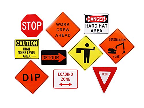 Product Cover Firefly Traffic Sign Cutouts, for Construction Birthday,or Work Party Supplies. Set of 10