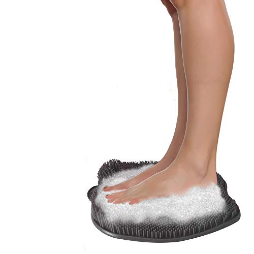 Product Cover Shower Foot Massager Scrubber & Cleaner - Improves Foot Circulation & Reduces Foot Pain (Grey)