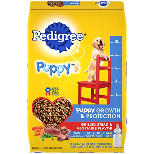 Product Cover PEDIGREE Puppy Growth & Protection Dry Dog Food Grilled Steak & Vegetable Flavor, 16.3 lb. Bag