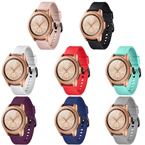 Product Cover GinCoband 8PCS Sport Bands Replacement for Samsung Galaxy Watch 42mm,46mm,No Tracker (8-Colors for Galaxy Watch(42MM), Buckle Design)