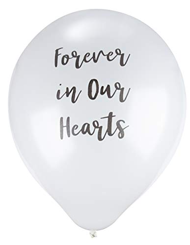 Product Cover Memorial Balloons - 30-Pack White Balloons with Black