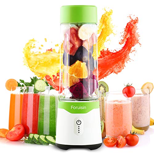 Product Cover Portable Personal Blender USB Rchargeable juicer faster fruit shake and Smoothies mixer with Charging head and line Six blades 500ML 4000mAh (Green)
