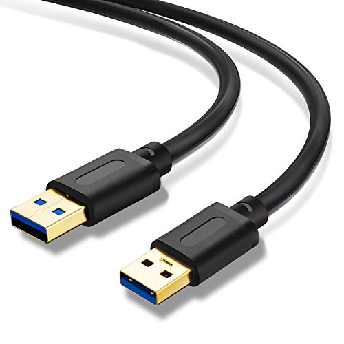 Product Cover USB 3.0 A to A Male Cable 1Ft,USB to USB Cable USB Male to Male Cable Double End USB Cord with Gold-Plated Connector for Hard Drive Enclosures, DVD Player, Laptop Cooler (1Ft/0.3M)