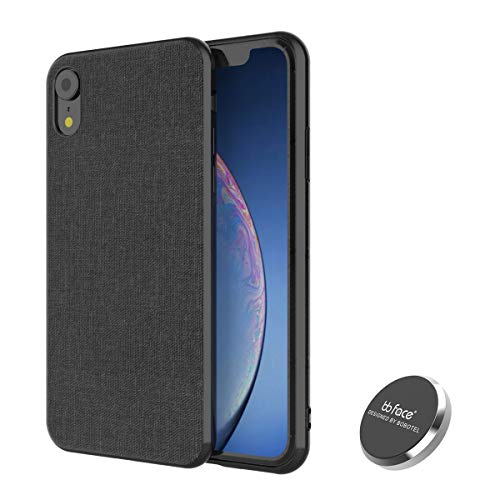 Product Cover iPhone XR Magnetic Case,Full-Edge Protection Shock Absorption and Built in Magnet Protective Hard Shell with Textured Fabric Case Slim Fit Shockproof Magnetic Back for iPhone XR Case (2018) (Black)
