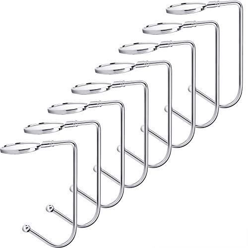 Product Cover Sunshane 8 Pieces Christmas Stocking Holders Mantel Hooks Hanger Christmas Safety Hang Grip Stockings Clip for Christmas Party Decoration, Silver
