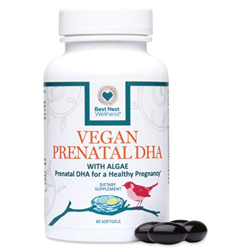 Product Cover Vegan Prenatal DHA, Algae Omega 3 Supplement, Supports Baby's Brain and Eye Development During Pregnancy and Lactation, Easy to Swallow, 60 Ct, Best Nest Wellness