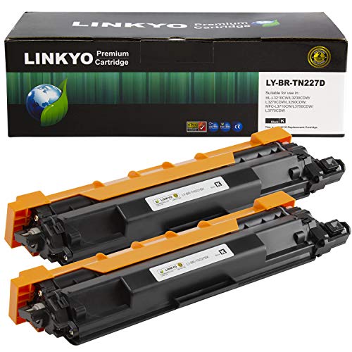 Product Cover LINKYO Compatible Toner Cartridge Replacement for Brother TN227BK High Yield TN223BK (Black, 2-Pack)
